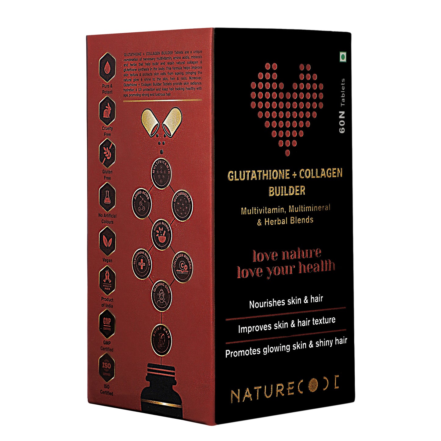 Nature Code Glutathione + Collagen Builder Tablet - 60 Capsules