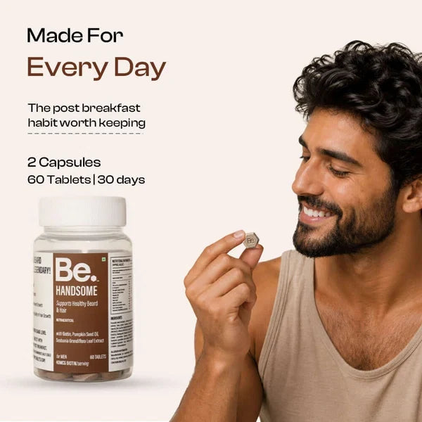 Be. Handsome Supports Healthy Beard & Hair Tablet for Men - 60 Tablets