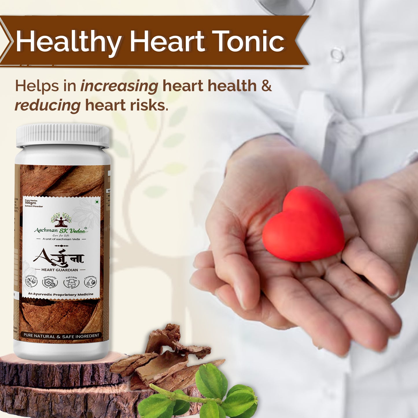 Aachman Veda Arjuna Amla Extract Powder (100 gm)