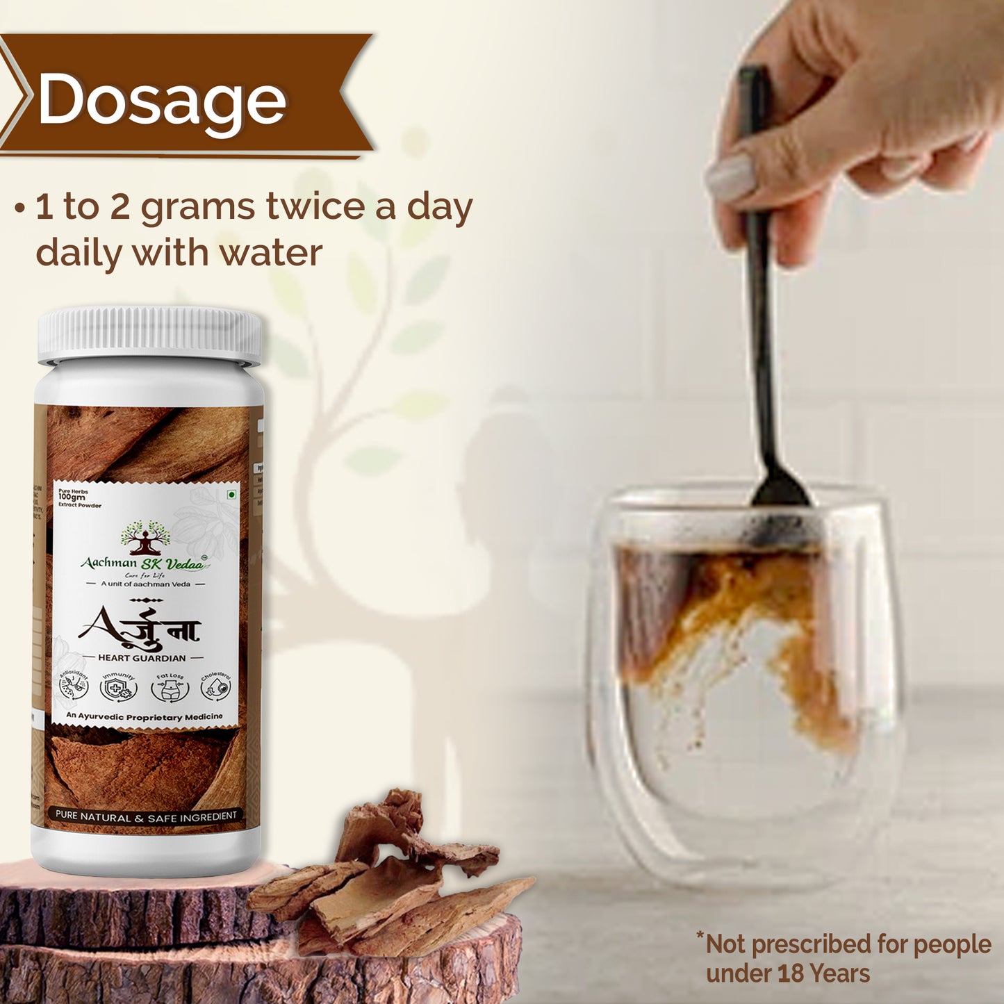 Aachman Veda Arjuna Amla Extract Powder (100 gm)