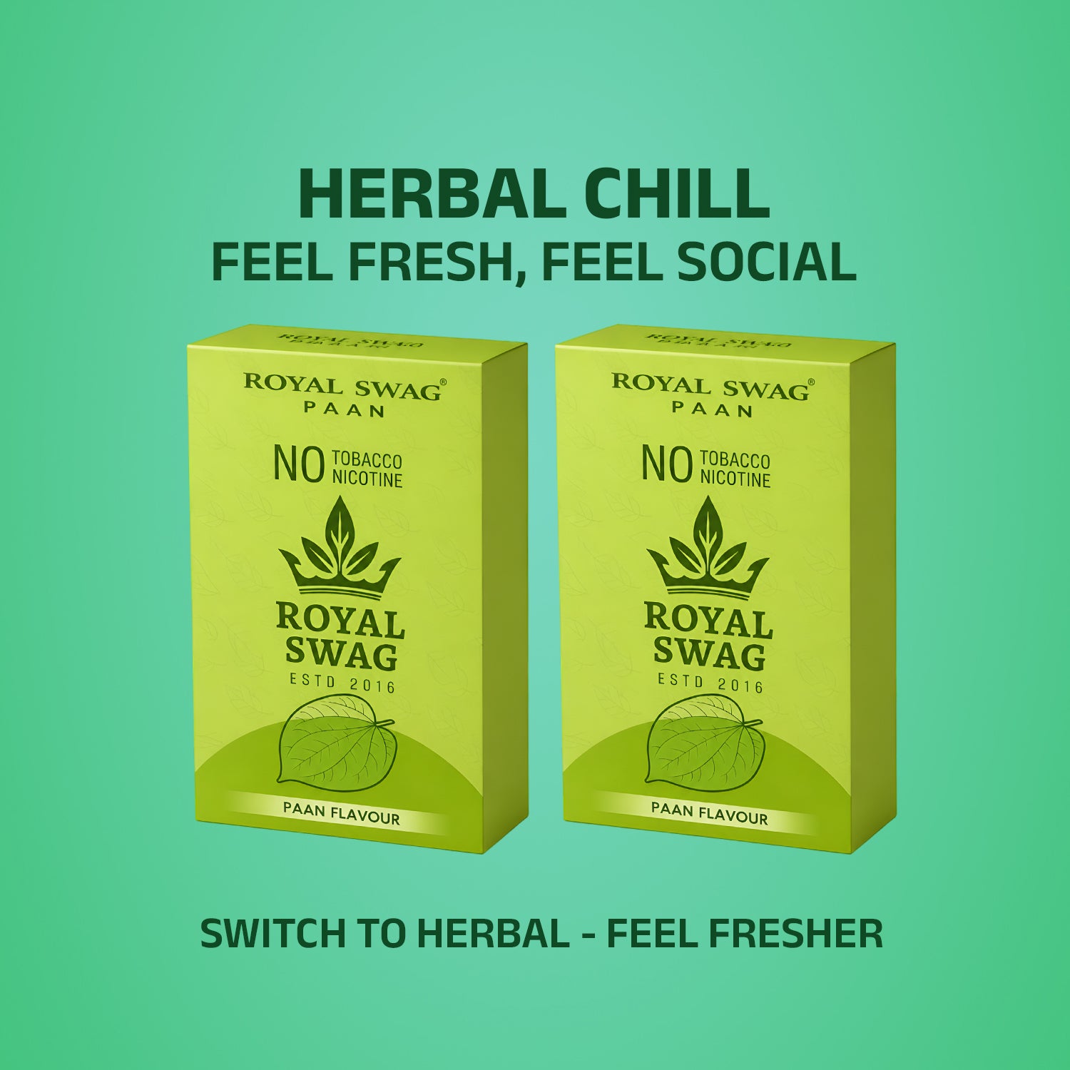Royal Swag Ayurvedic Herbal Wellness Sticks Paan Flavour - Tobacco & Nicotine Free (10 Sticks - 2 Pack)