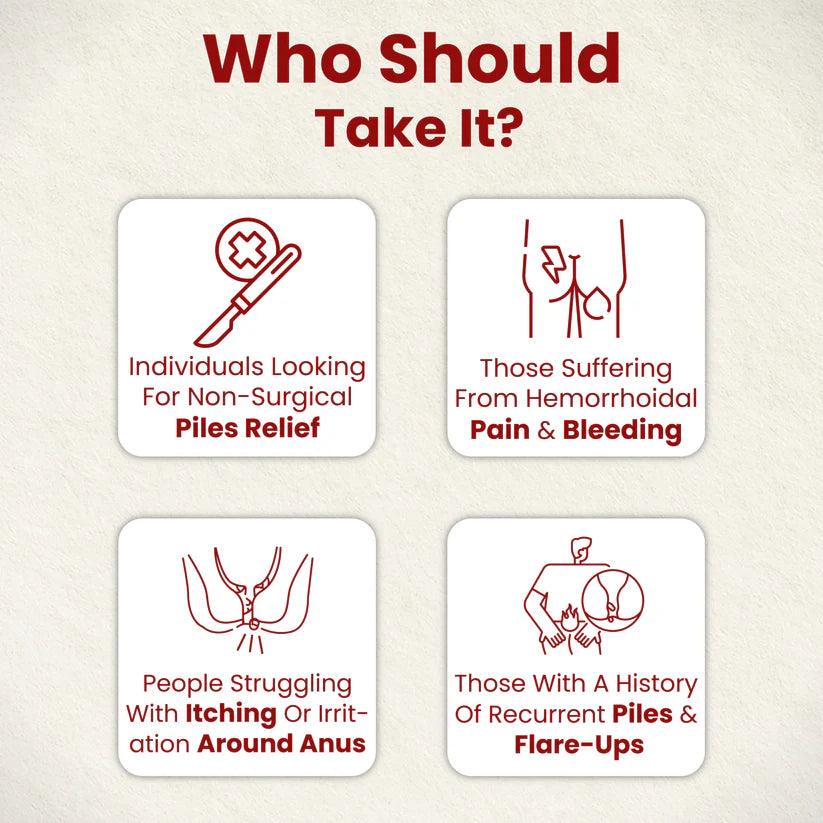 ZEROHARM Holo Piles Care - Natural Relief from Hemorrhoids - Helps Reducing Swelling - Nano Formulated 60 Capsules