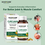 Goodcare Curcumin 1500mg + Tablet 60 Count | 95% Curcuminoids with Black Pepper & Ginger | Joint Comfort, Mobility & Immunity Support