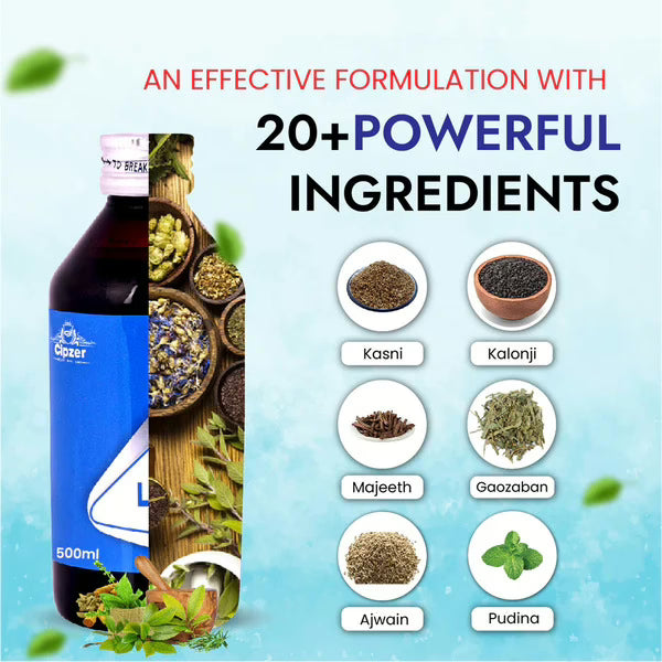 Cipzer Livo Life-DS - 500 ML | Herbal Liver Tonic for Jaundice, Fatty Liver, Detox, Digestion & Immunity