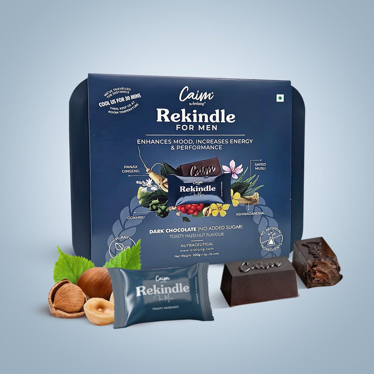 Caim by arelang Rekindle for Men Sugarfree Dark Chocolates for Male