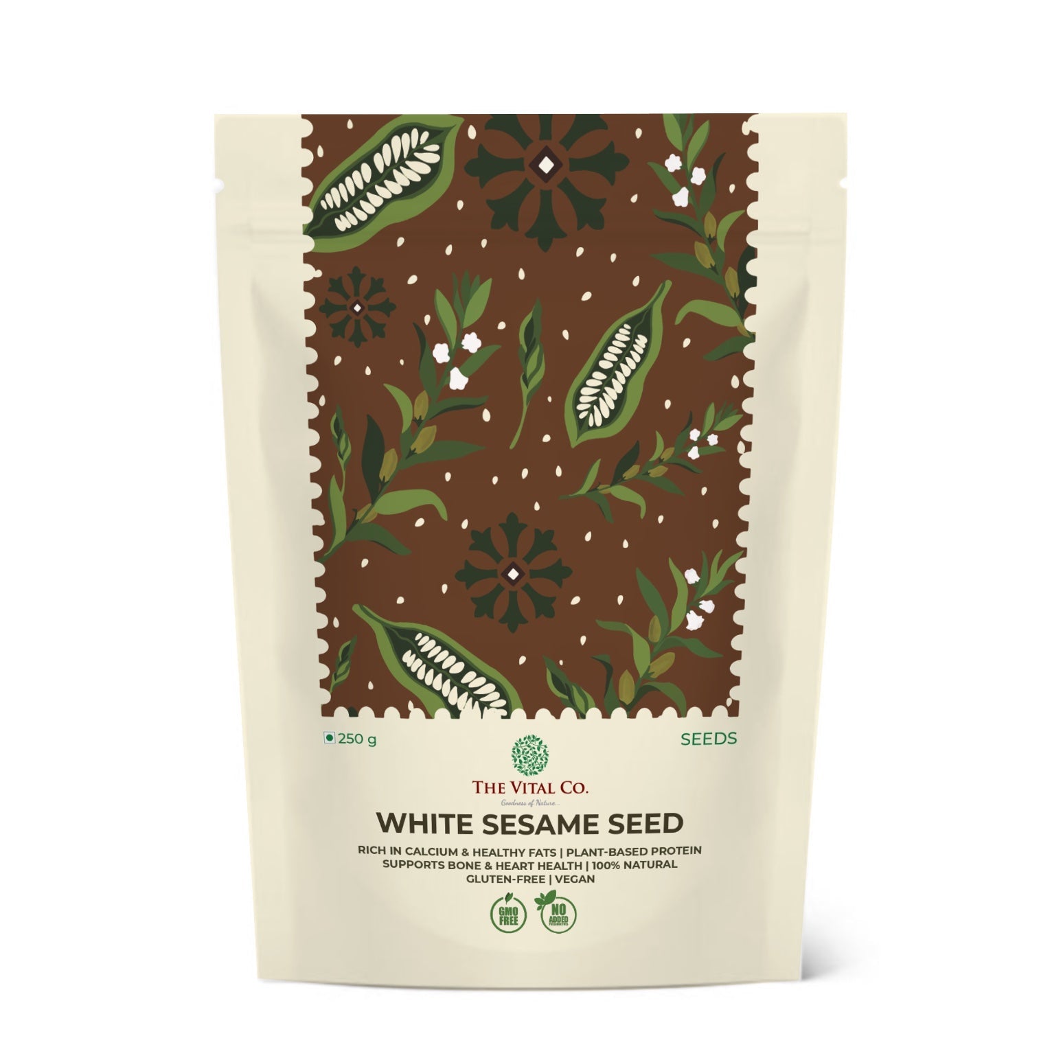 The Vital Co. White Sesame Seeds - 250g | Premium Til Seeds | Rich in Calcium, Protein & Healthy Fats | Natural Vegan Superfood for Cooking & Baking