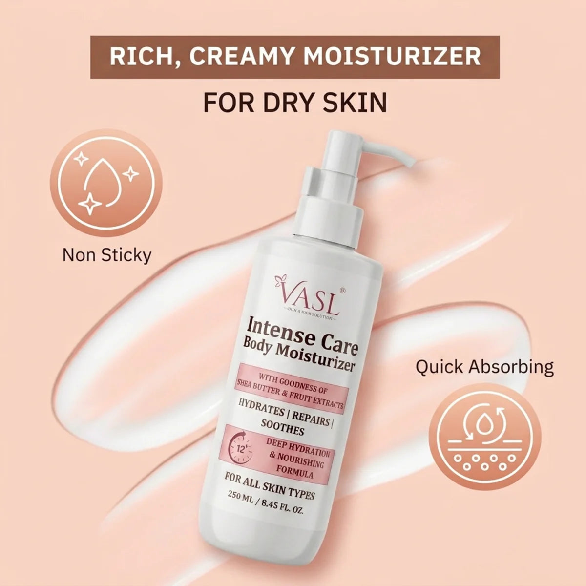 VASL Intense Care Body Moisturizer - Deep Barrier Repair Lotion