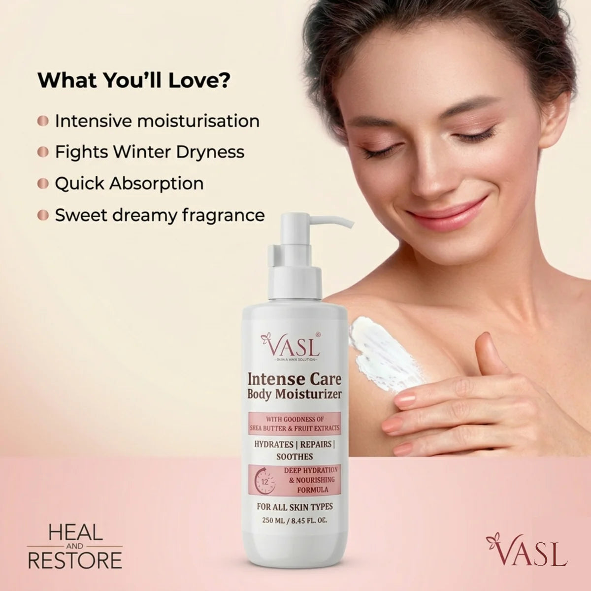 VASL Intense Care Body Moisturizer - Deep Barrier Repair Lotion