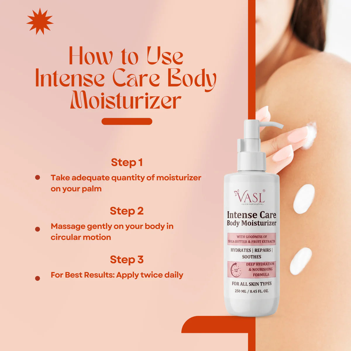 VASL Intense Care Body Moisturizer - Deep Barrier Repair Lotion