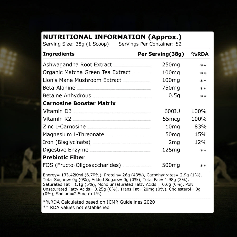 CSK Limited Edition Pure Nutrition NXT SHIFT All-In-One Whey Blend Powder No Added Sugar Belgian Chocolate - 2kg