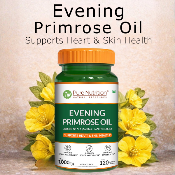 Pure Nutrition Evening Primrose Oil 10% GLA – 120 Liquid Filled Capsules | Long-Term Wellness Support