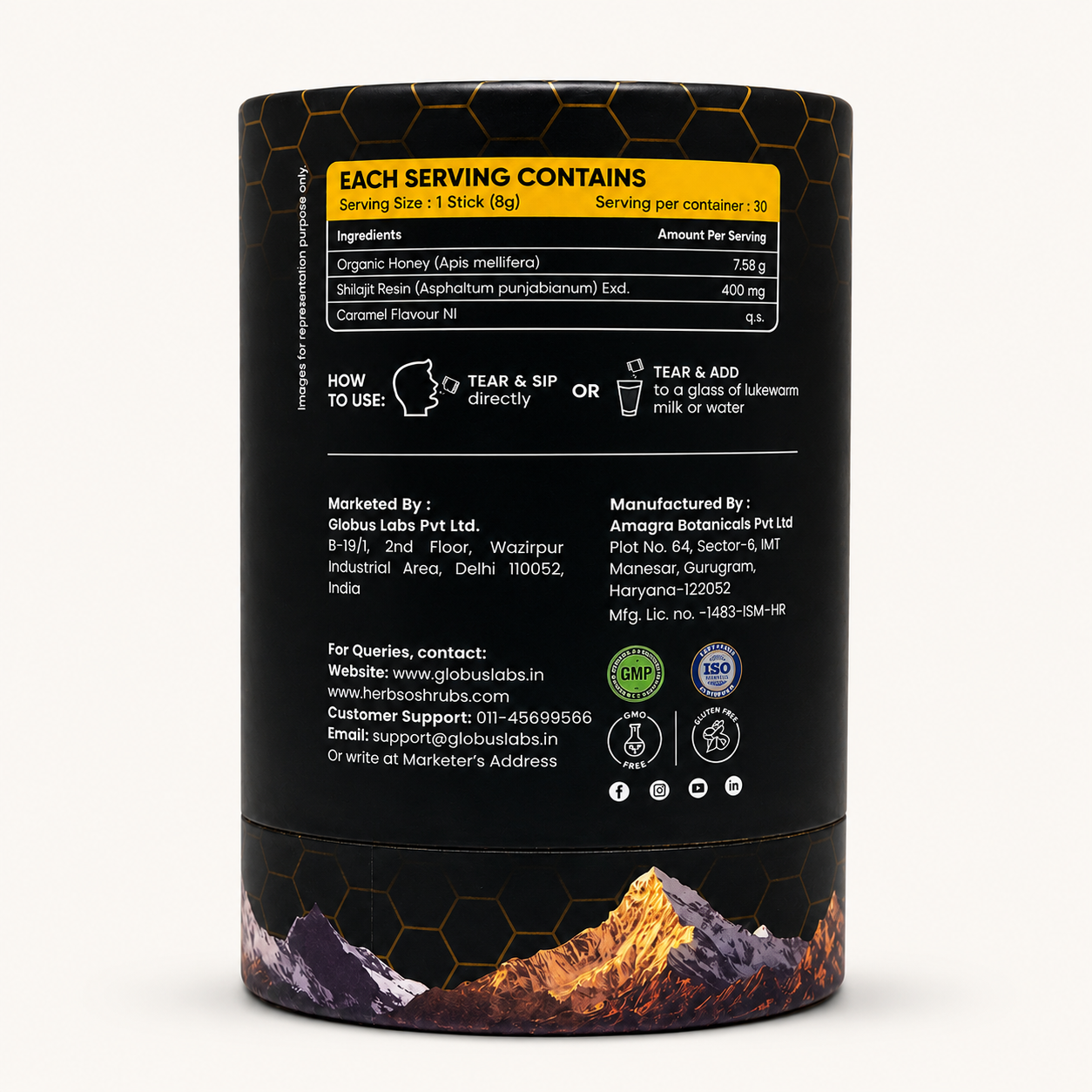 Herbs O' Shrubs Shilajit Gold Kicks | Ayurvedic Men Wellness Supplement with Shilajit, Honey & Caramel | Support Strength, Stamina, Energy & Vitality | Natural Rejuvenator, 30 Sticks