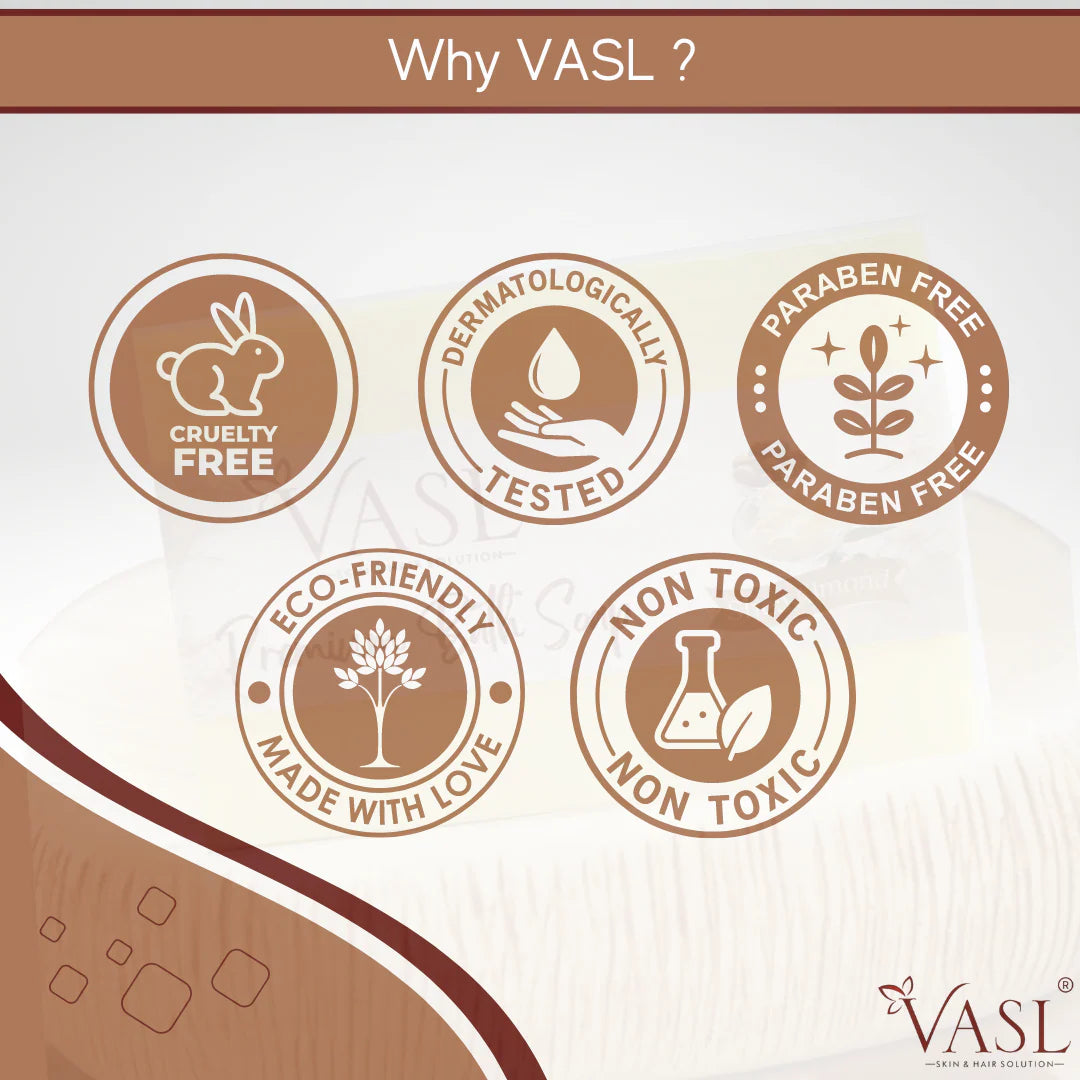 VASL Premium Shea Almond Soap Pack of 3 - Deep Moisturizing Bath Soap