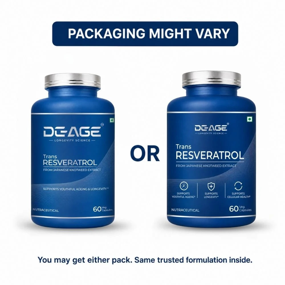 De-Age Trans-Resveratrol 60 Capsules | Antioxidant & Healthy Aging Support Supplement