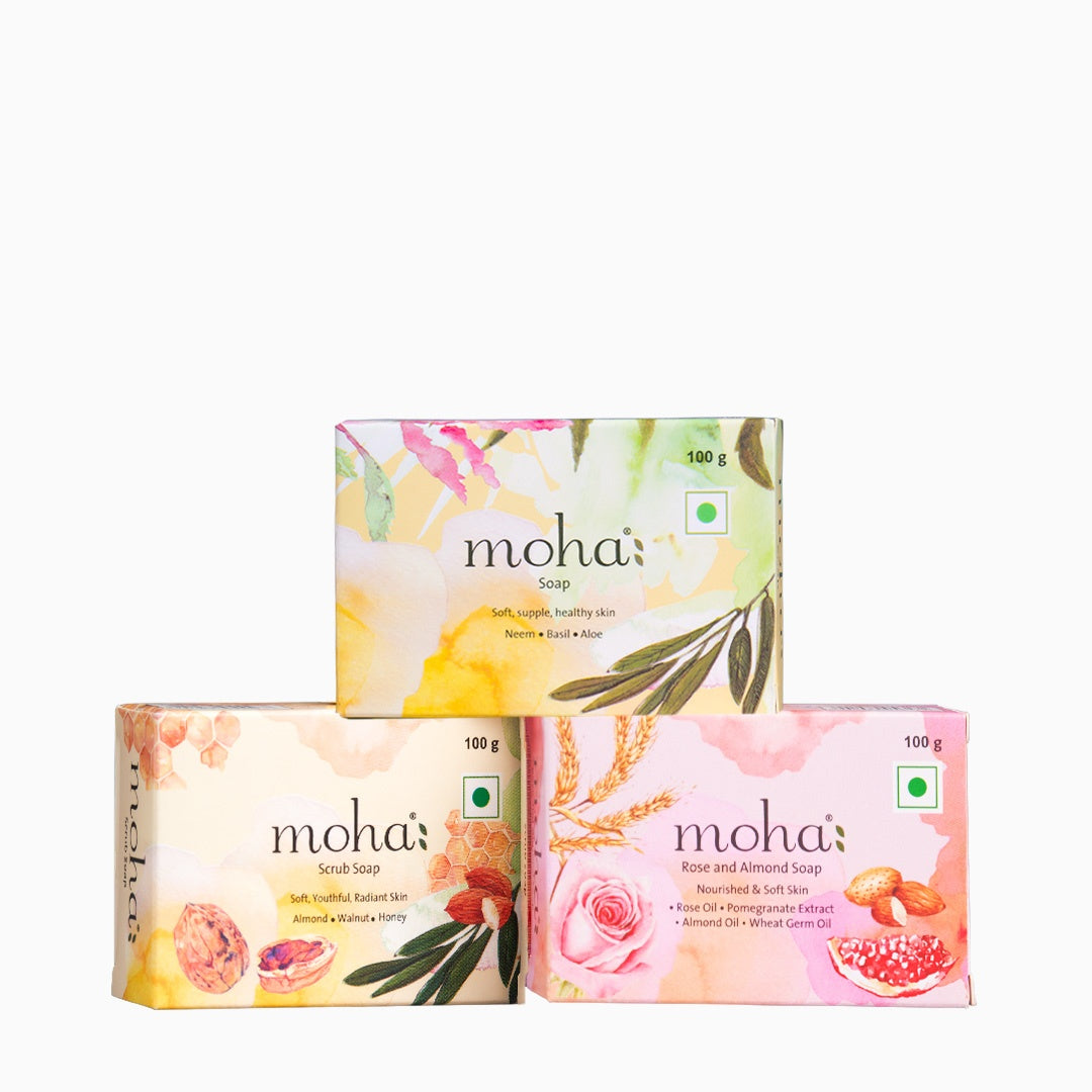 moha: Multi Soap Pack (3-in-1 Ayurvedic Bathing Bar Assortment)