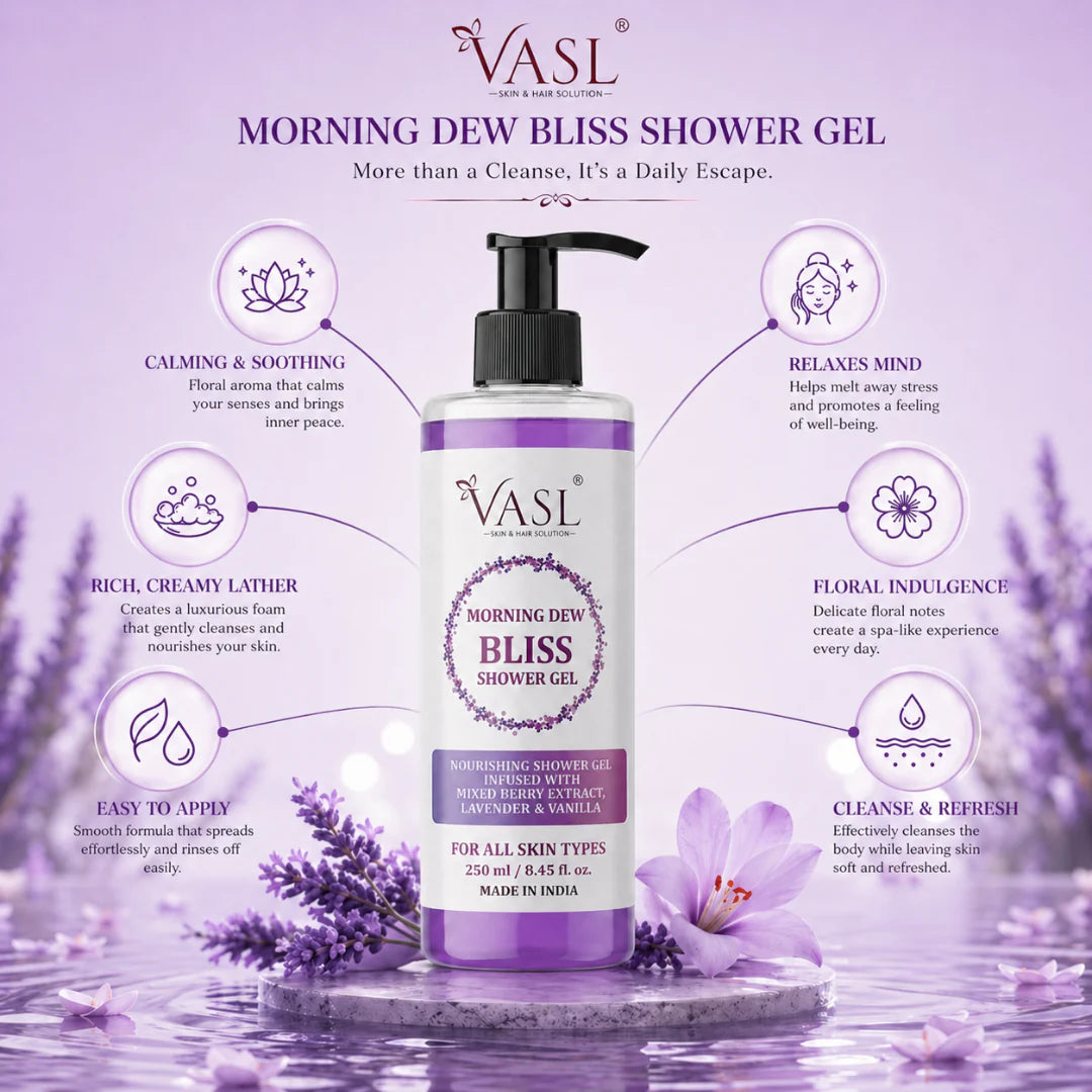 VASL Morning Dew Bliss Shower Gel - Hydrating Botanical Body Wash