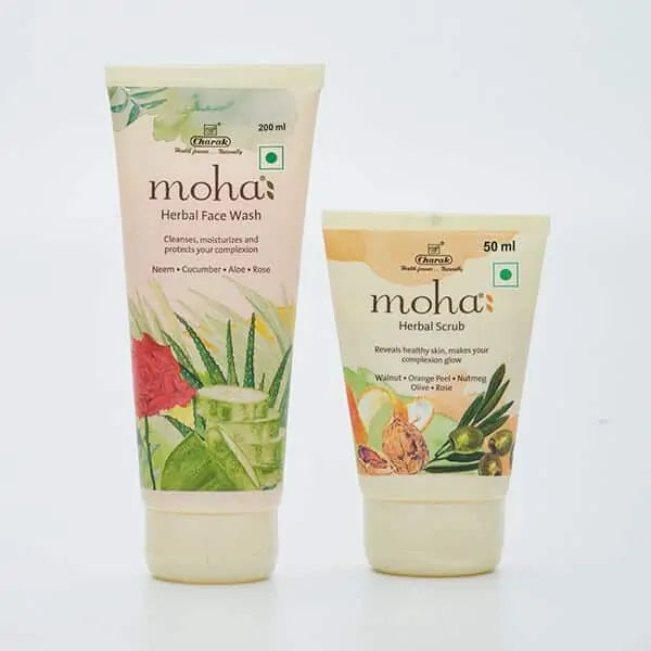 moha: Herbal Face Wash & Scrub Combo (Cleanse, Exfoliate & Glow Duo)