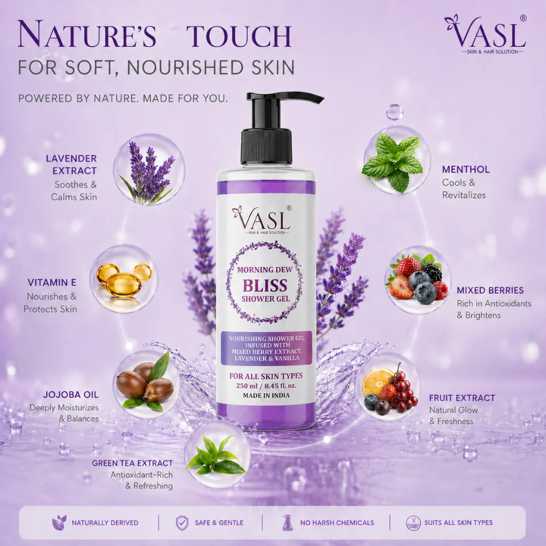 VASL Morning Dew Bliss Shower Gel - Hydrating Botanical Body Wash