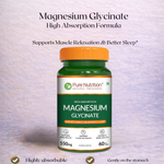 Pure Nutrition Magnesium Glycinate 550mg – 60 Tablets | Relaxation & Muscle Support
