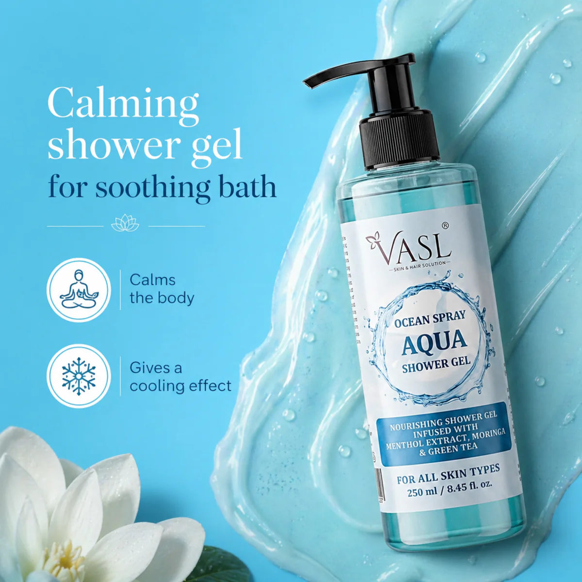 VASL Ocean Spray Aqua Shower Gel - Hydrating Mineral Body Wash