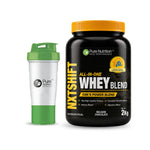 CSK Limited Edition Pure Nutrition NXT SHIFT All-In-One Whey Blend Powder - Belgian Chocolate, 2Kg Jar with a  Free shaker