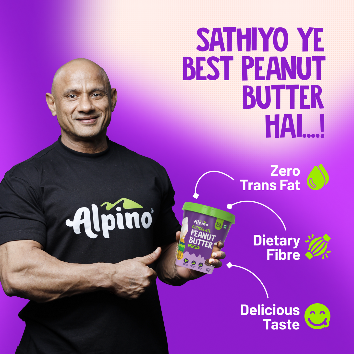 Alpino Chocolate Peanut Butter Smooth, 1 kg