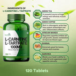 Simply Herbal L-Carnitine Pre & Post Workout Supplement Tablets 1000mg - 120 Tablets