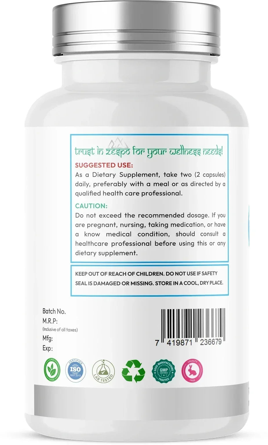 Zespo Ox Bile Complex 1,100 mg 4-in-1 Digestive Formula | Ox Bile, Inulin, Probiotics & Bromelain | Digestion & Gut Health Support | 180 Capsules