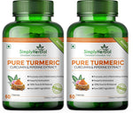 Simply Herbal Pure Turmeric Curcumin & Piperine Extract Capsule - 800 MG for Immunity | Immunity Boosters Capsule for Adults | Good for Skin & Joint Pains | Natural and Pure Curcuminoids(60- Capsule )