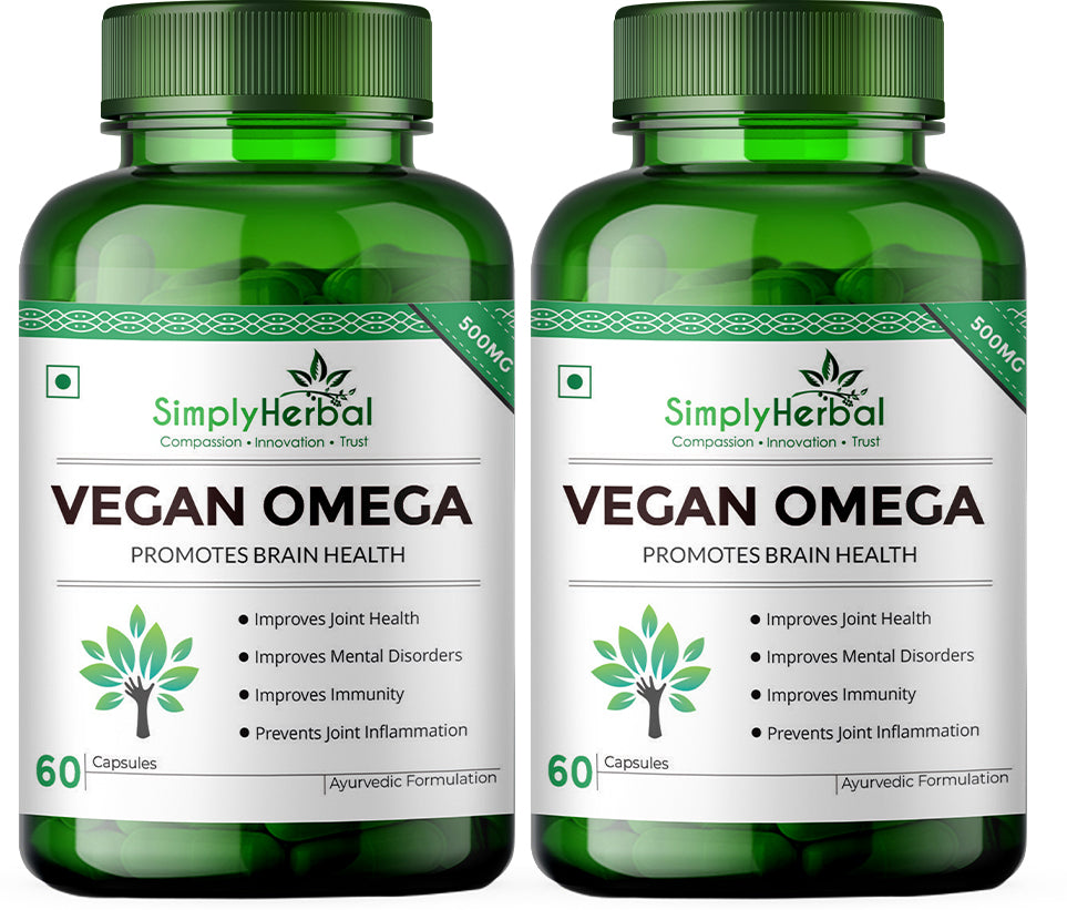 Simply Herbal Vegan Omega Vegetarian Capsules (60 Capsules)