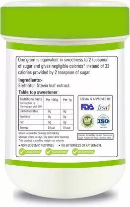 Zindagi Stevia Powder Sachets (100 Sachets) and Stevia White Powder (200 gm) - Natural Sugar Free Sweetener (combo pack)