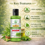 Bhudevam Naturals Khadi Neem Tea Tree & Basil Hair Oil for Dandruff Control & Hair Fall- 210ML