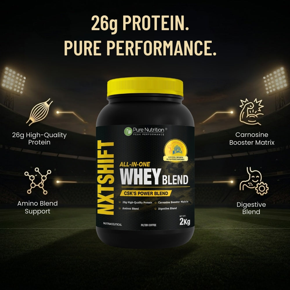 CSK Limited Edition Pure Nutrition NXT SHIFT All-In-One Whey Blend Powder No Added Sugar Filter Coffee - 2kg