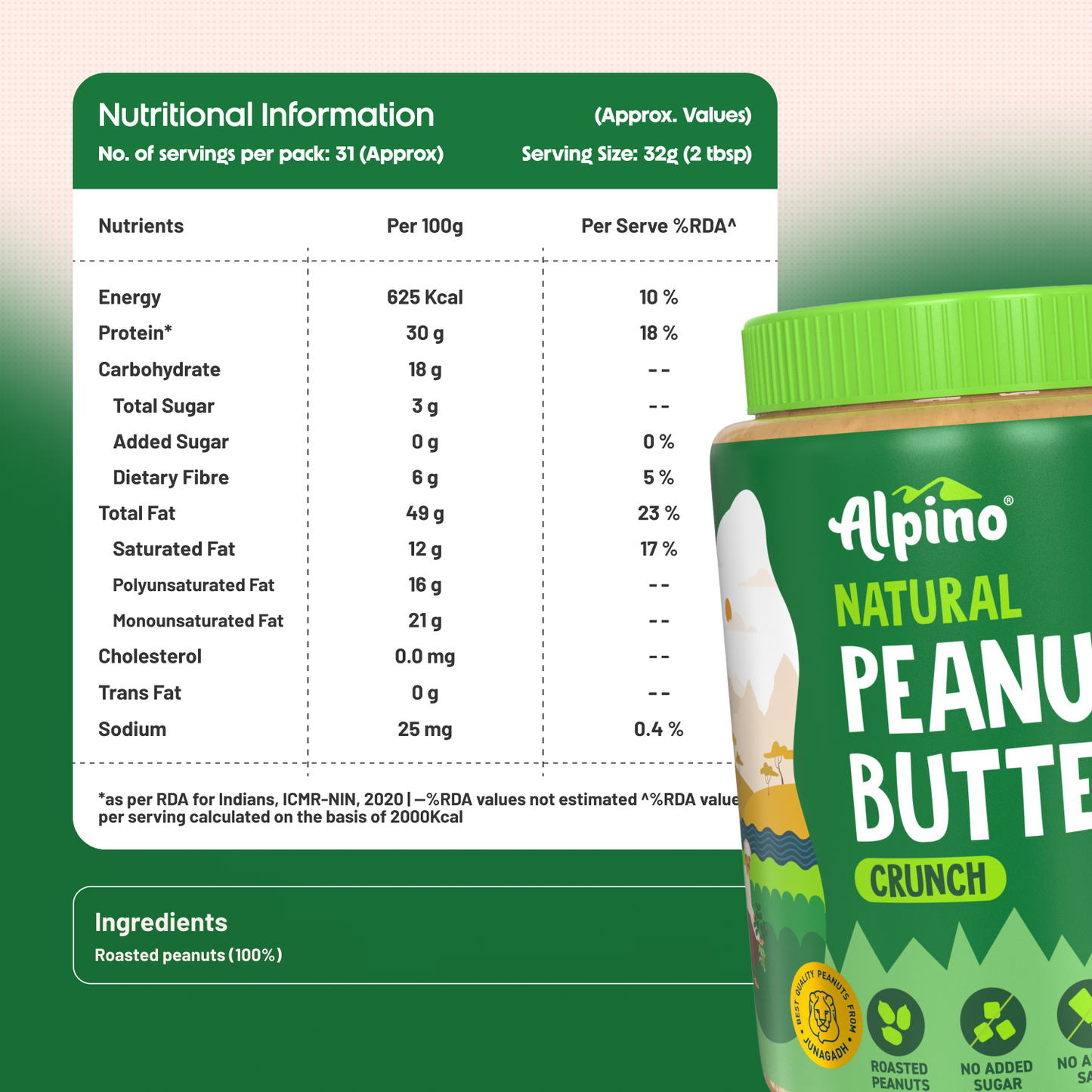 Alpino Natural Crunch Peanut Butter