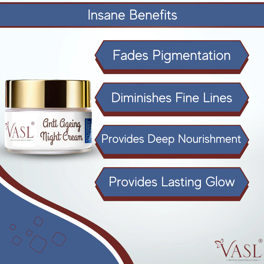 VASL Anti-Ageing Night Cream - Overnight Wrinkle Repair & Glowing Skin Balms