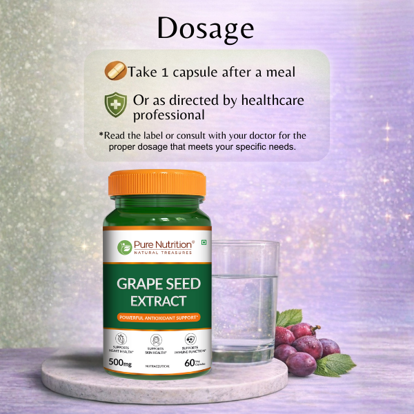 Pure Nutrition Grape Seed Extract 500mg – 60 Capsules | Antioxidant Support Formula