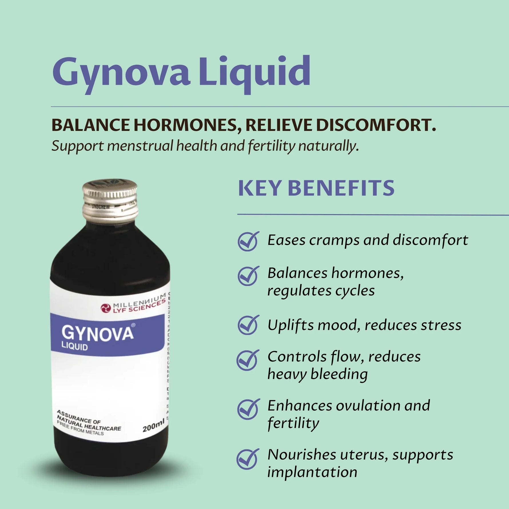 Millennium Herbal Care Gynova Liquid (200ml Each) (Pack of 2)
