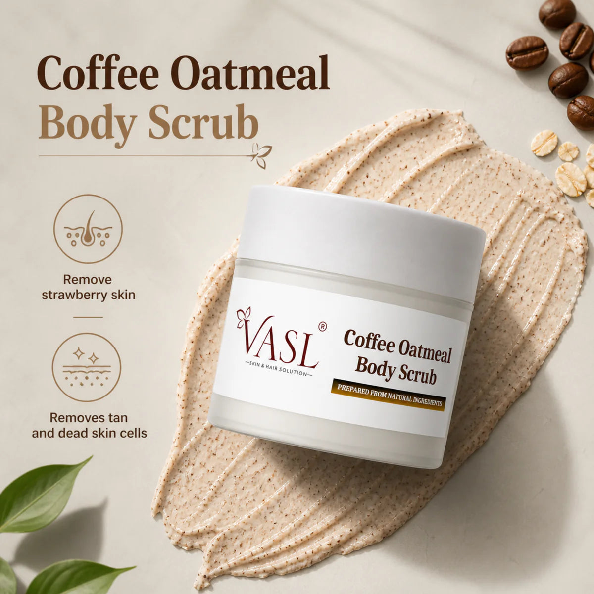 VASL Cloffee Body Scrub - Exfoliating Coffee & Clove Tan Removal Polish