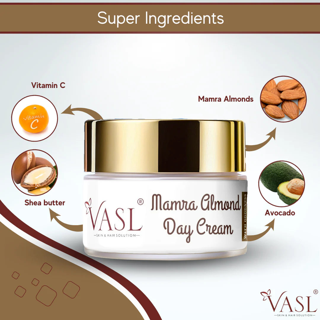 VASL Mamra Almond Day Cream - Deep Moisturizing & Radiance Face Cream
