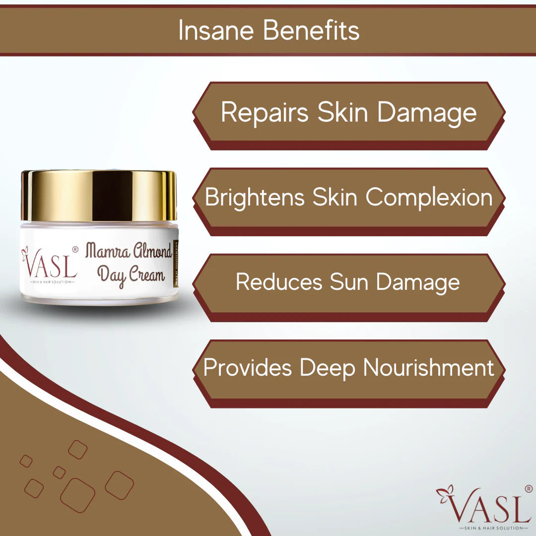 VASL Mamra Almond Day Cream - Deep Moisturizing & Radiance Face Cream