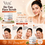 VASL De-Tan Face Scrub - Brightening Tan Removal Exfoliator for Glowing Skin, 200ml