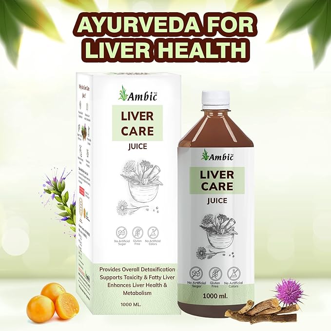 AMBIC Liver Care Juice for Fatty Liver Detox I Ayurvedic Liver Support with Milk Thistle