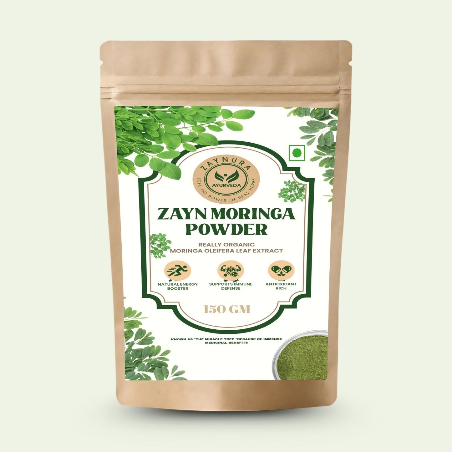 Zaynura Ayurveda Premium Organic Moringa Powder