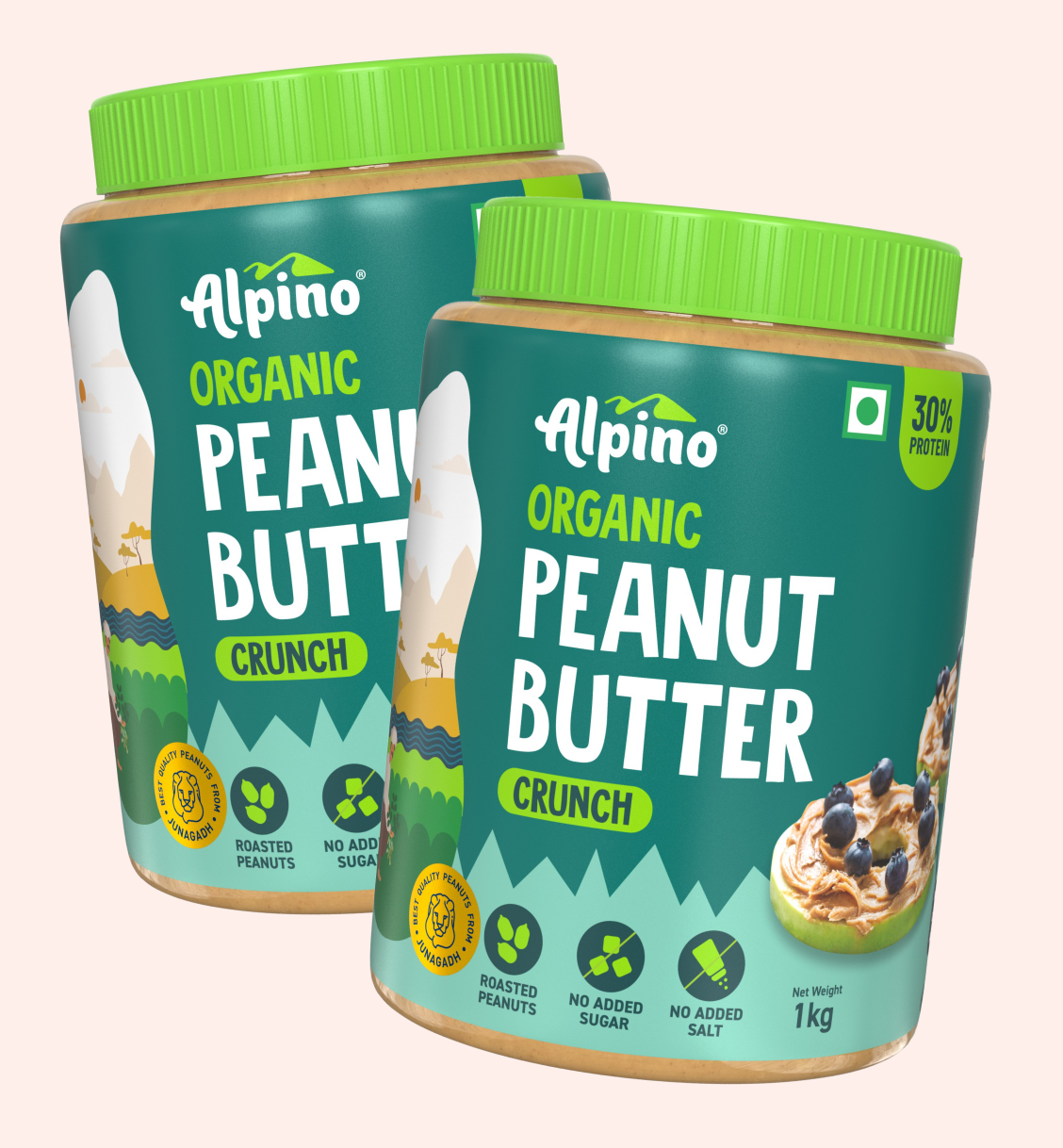 Alpino Organic Crunch Peanut Butter, 1 kg