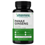 Vitalmins Panax Ginseng Capsules | Premium Korean Red Ginseng Extract for Physical Stamina, Mental Focus & Immunity – 60 Veg Capsules