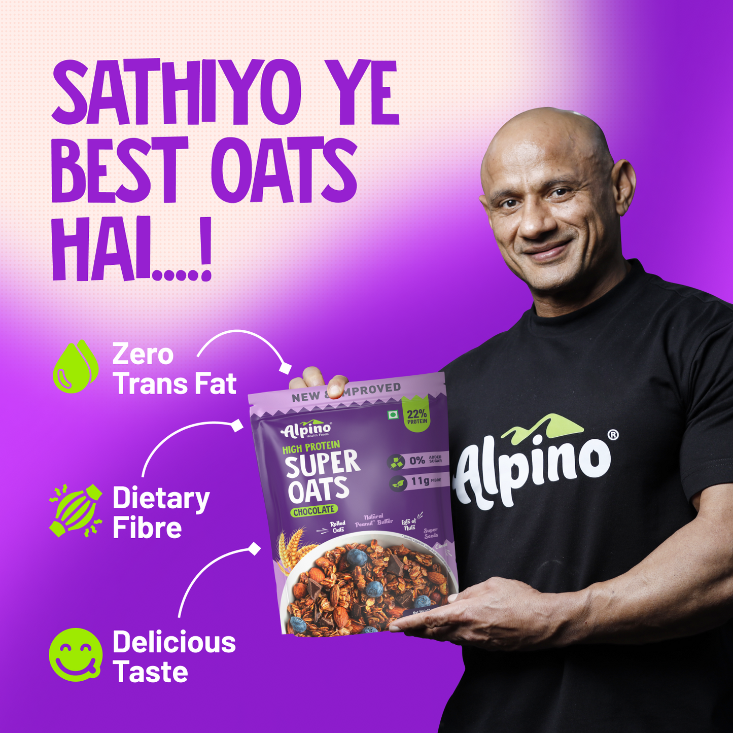 Alpino High Protein Super Oats Chocolate, 400 gm