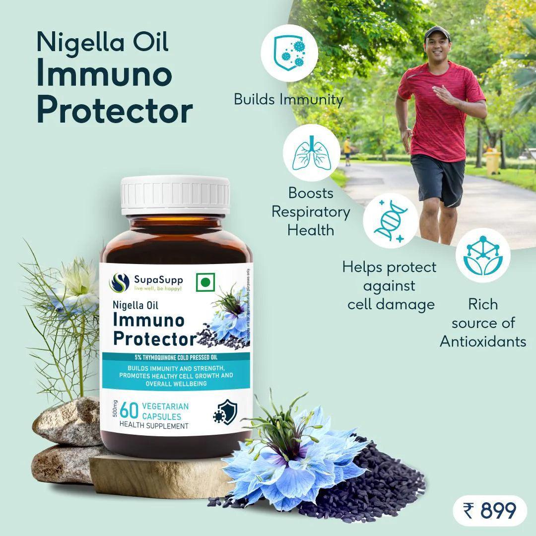 Sri Sri SupaSupp Nigella Oil Immuno Protector Capsules | 60 Veg Cap, 500mg
