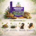 Bhudevam Naturals Khadi Pure Indigo Powder for Hair Coloring – Natural Black Hair Dye, No Chemicals, Used with Henna for Long Lasting Color- 200GM (Pack of 2)