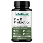 Vitalmins Probiotics Capsules | Multi-Strain Formula with Prebiotics for Superior Gut Health, Bloating Relief & Immune Support – 60 Veg Capsules