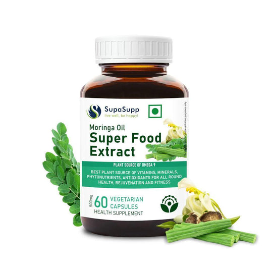 Sri Sri Tattva SupaSupp Moringa Oil Vegetarian Capsule Super Food Extract, for Rejuvenation Fitness, - 60 Capsules